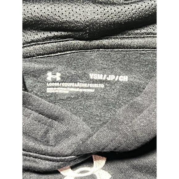 Under Armour Loose Hustle Fleece Hoody Boys YSM Black - Picture 3 of 8